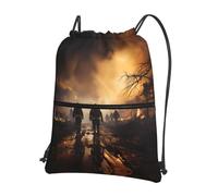 AKGFFDS Mochilas de bomberos para hombres y mujeres que luchan contra incendios con cordón impreso, bolsas deportivas y de fitness al aire libre, impermeables y duraderas