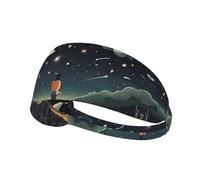 AKGFFDS Praying under the starry sky - Diadema elástica para ejercicio con estampado para hombres y mujeres, suave, de secado rápido
