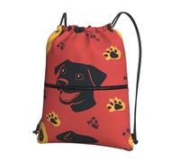 AKGFFDS Primer plano de la cabeza de un perro para hombres y mujeres con un fondo sólido Impresión de cordón mochilas deportivas y fitness al aire libre, impermeable y duradero