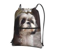 AKGFFDS Shih Tzu - Mochilas con cordón para hombre y mujer, con estampado de perro, bolsas deportivas y de fitness al aire libre, impermeables y duraderas