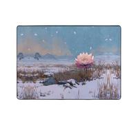 AKGFFDS Snow Lingzhi on the Snowy Plains - Alfombra de área de 80 x 58 pulgadas para sala de estar, oficina, mesa de café, cama, balcón, suave, esponjosa, absorbente de agua, duradera