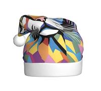 AKGFFDS Sombrero de Navidad colorido con estampado de gato manchado para adultos, material suave y ligero