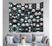AKGFFDS Tapiz de panda con estampado de cara bonita de 60 x 51 pulgadas, suave, ligero para uso en interiores y exteriores. Para dormitorio, decoración de dormitorio, manta de playa, paños de picnic