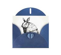 AKGFFDS Tarjeta de felicitación azul con diseño de cheques en blanco y perla, hermoso bloque de notas en blanco, dibujo de líneas de impresión animal