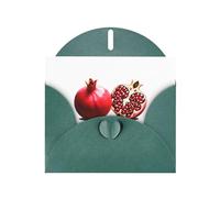 AKGFFDS Tarjeta de felicitación de día festivo verde oscuro y perla, hermoso bloque de notas en blanco, impresión de granada roja