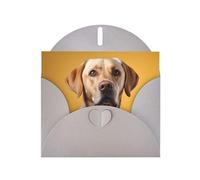 AKGFFDS Tarjeta de felicitación gris con diseño de cheques en blanco y perla, hermoso bloque de notas en blanco, impresión de retrato de perro labrador