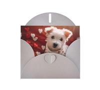 AKGFFDS Tarjeta de felicitación gris con diseño de cheques en blanco y perlas, hermoso bloque de notas en blanco, tarjeta de amor, impresión de cachorros