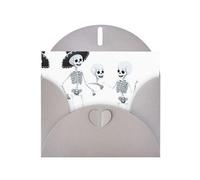 AKGFFDS Tarjeta de felicitación gris con estampado de esqueleto invisible y perla, hermoso bloque de notas en blanco