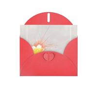 AKGFFDS Tarjeta de felicitación roja en blanco y perla, hermoso bloque de notas en blanco, flor amarilla gloriosa en flor