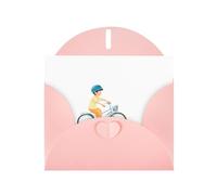 AKGFFDS Tarjeta de felicitación rosa con diseño de cheques en blanco y perlas, hermoso bloque de notas en blanco, para niños pequeños aprendiendo a montar en bicicleta