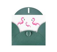 AKGFFDS Tarjeta de felicitación verde oscuro con diseño de cheques en blanco y perla, hermoso bloque de notas en blanco, impresión de The Merry Family of Cranes