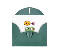 AKGFFDS Tarjeta de felicitación verde oscuro con diseño de cheques en blanco y perla, hermoso bloque de notas en blanco The Blinking Little Sir Printing