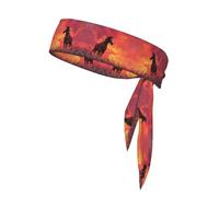 AKGFFDS The horse at sunset - Diadema deportiva para hombres y mujeres, suave y transpirable que absorbe la humedad atlética