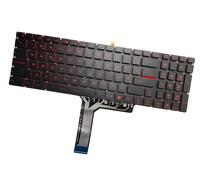 AKGIFT Teclado de Computadora Portátil Compatible para MSI MS-16K4 MS-16K3 MS-16K2 MS-16L1 MS-16L2 MS-17A1 Español (Red Font) Retroiluminación