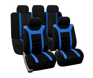 akhan-tuning SB203 - Cubierta de Asiento de Coche, Protector Asiento de Coche, Fundas para Asientos de Coche con airbag Lateral Negro/Azul