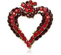 akianna tono dorado cristales de Swarovski Corazón San Valentín Pin broche rojo