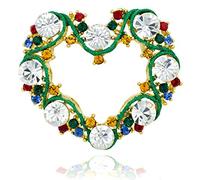 akianna tono dorado cristales de Swarovski Fancy corazón Navidad Pin broche