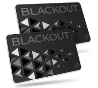 AKIELO Blackout Tarjeta Bloqueadora RFID - Tarjeta Antirrobo Ultrafina con Tecnología Faraday para Protección de Tarjetas Contactless - Blindaje para Carteras (Edición Negra - 2 Unidades)
