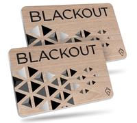 AKIELO Blackout Tarjeta Bloqueadora RFID - Tarjeta de Protección Ecológica de Madera Antirrobo con Blindaje Faraday Ultrafino para Carteras (Edición Madera - 2 Unidades)