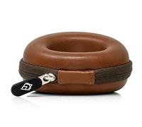 AKIELO Caja para Relojes de Viaje con Paño de Limpieza y Caja Regalo - Compatible con Relojes de Pulsera para Hombre y Mujer y Relojes Inteligentes de hasta 54 mm (Edición de Cuero Habana)