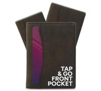 AKIELO Cartera de Hombre Plegable con Bloqueo RFID, Lengüeta Extractora y Caja Regalo - Elegante Cartera para Hombre y Tarjetero “Tap N Go” (Oscar - Edición Moca Oscura)