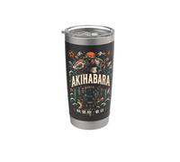 Akihabara Mecánica Koi Futuro Distrito Tokio Japón Gráfico Vaso térmico de acero inoxidable de doble pared