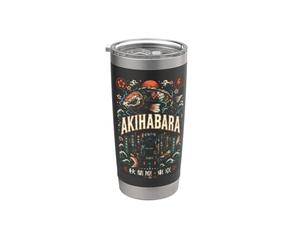 Akihabara Mecánica Koi Futuro Distrito Tokio Japón Gráfico Vaso térmico de acero inoxidable de doble pared