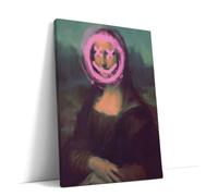 AKINDA Art Gallery - Cuadro con marco de 60 x 80 cm - Mona Lisa Smile Graffiti - Leonardo da Vinci - Pintura alterada - Cuadro dormitorio - Rosa - Idea regalo para decoración del hogar