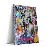 AKINDA Art Gallery - Impresión sobre lienzo 60 x 80 cm - Marilyn Monroe Pop Art - Multicolor - Street Art - Decoración Bar - Estilo Graffiti - Idea regalo para decoración del hogar