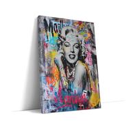 AKINDA - Cuadro Moderno de 60 x 80 cm - Marilyn Monroe Pop Art - Arte Callejero - Idea Regalo para Decoración del Hogar