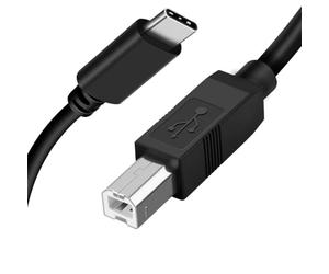 Akingdleo Cable de impresora USB B a USB C, cable MIDI de transferencia de datos compatible con teclado Akai MIDI numark dj Controller Yamaha Digital Piano, DAC a tableta portátil