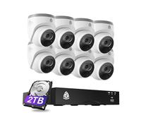 Akinguar 4K PoE Kit Camaras de Seguridad, 8X 8MP Cámaras IP de Vigilancia Exterior, 8CH NVR con 2TB HDD para Grabación 24/7, Detección de Persona/Vehículo,Visión Nocturna 30m,Audio Bidireccional, IP66