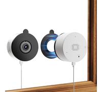 AKINGUAR Cámara de Ventana 3MP 2K, Cámara Vigilancia Interior WiFi 2.4G/5GHz, Visión Nocturna en Color, Detección de Personas/Vehículo, Grabación 24/7, Antirreflejo, Sin Taladros, 2 Piezas