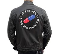 Akira Classic Fashion Kaneda Capsule Logo Negro Chaqueta de piel sintética, Black - Akira Real Leather Jacket, M