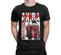 Akira Kaneda Shotaro - Camisetas casuales de algodón puro para hombre, manga corta, cuello redondo, color negro, Negro, XL