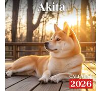 Akita Calendar 2026: Majestic Akita Dogs in Various Natural Settings