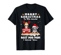 Akita Christmas To The World Best Dog Mom Funny Xmas Camiseta