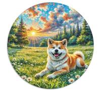 Akita Dog 1000 Piezas Puzzles Para Adultos Y Niños Obra De Arte De Juego De Rompecabezas Animals Rompecabezas Redondo Regalos Familiares Educativo Preescolar De Aprendizaje Temprano Para Niños 1000pcs