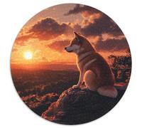 Akita Dog 1000 Piezas Redondo Desafiante Innovador Rompecabezas Circular Juego para Niños 1000pcs (67.5x67.5cm)
