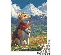 Akita Dog Jigsaw Puzzles Puzzles for Adults Kids. 1000 Piece Great Gifts Challenge Toy Educational Games Home Decoration for Educational Games Gifts 1000pcs (75x50cm)