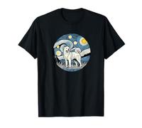 Akita Dog Mom Dad - Van Gogh Starry Night Style Camiseta