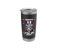 Akita Dog Patriotic American 4th Of July Dogs Lovers Vaso térmico de acero inoxidable de doble pared