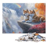 Akita Dog Puzzle Difficult Challenge 100 Percent Recycled Cardboard Jigsaw Puzzle for Adults Teen Halloween Gifts 70x50cm/1000pcs