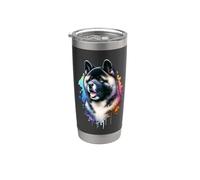 Akita Dog Working Group Obra de arte Vaso térmico de acero inoxidable de doble pared