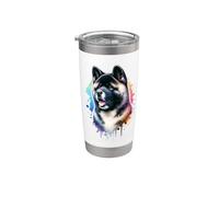 Akita Dog Working Group Obra de arte Vaso térmico de acero inoxidable de doble pared