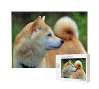 Akita Inu Bokeh Mascotas Perros Akita Inu,Rompecabezas de Madera de 500 Piezas, Juego Familiar, Rompecabezas para Adultos, Adolescentes, decoración del hogar