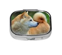 Akita Inu Bokeh Pets Perros Akita Inu, Pastillero Meta 2 Compartimientos, Organizador Portátil