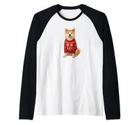 Akita Inu Dog Xmas Merry Christmas - Sudadera con Capucha Camiseta Manga Raglan