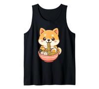 Akita Inu Perro Comiendo Ramen Kawaii Lindo Divertido Camiseta sin Mangas