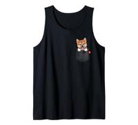 Akita Inu Perro En Bolsillo Peeking Lindo Cachorro Perro Camiseta sin Mangas